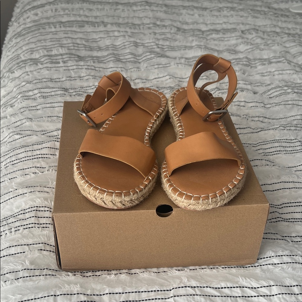 Abercrombie & Fitch Tan Espadrille Ankle-Strap Sandals